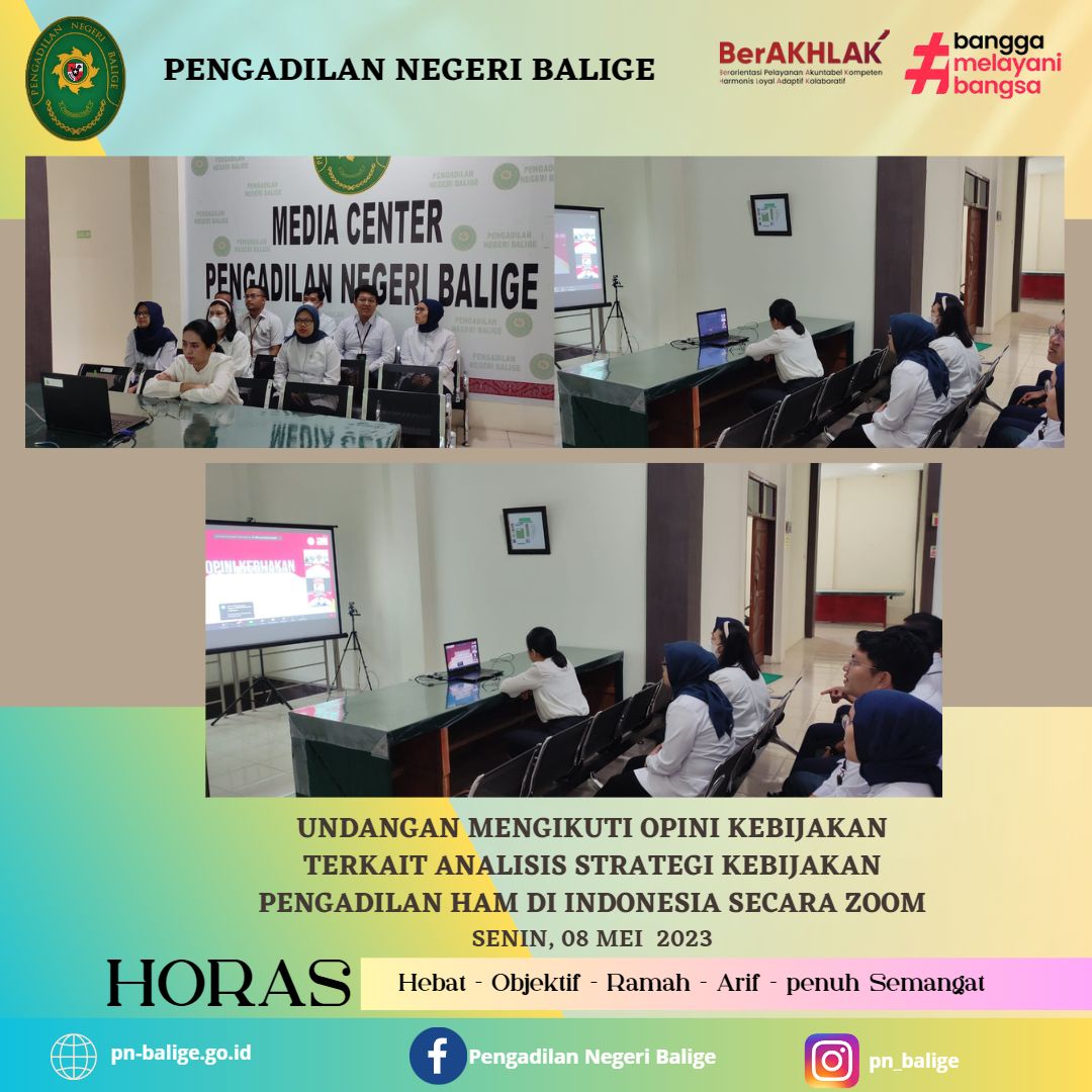 Undangan Mengikuti Opini Kebijakan terkait Analisis Strategi Kebijakan Pengadilan HAM di Indonesia secara Zoom Undangan Mengikuti Opini Kebijakan terkait Analisis Strategi Kebijakan Pengadilan HAM di Indonesia secara Zoom